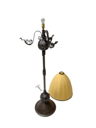 Art Deco Amsterdamse School Floor Lamp by Amsterdamsche Kunstsmederij, 1920s